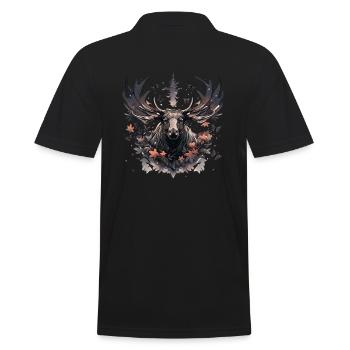 Cerf d’élan nature forêt scandinave - Polo Homme - noir - Dos - Kai (181cm)