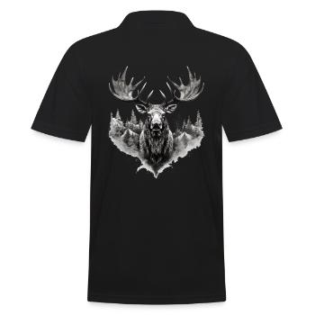 Cerf d’élan nature forêt scandinave - Polo Homme - noir - Dos - Kai (181cm)