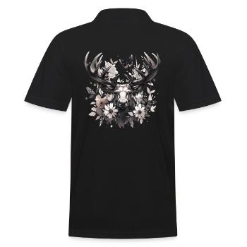 Cerf d’élan nature forêt scandinave - Polo Homme - noir - Dos - Kai (181cm)