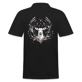 Cerf d’élan nature forêt scandinave - Polo Homme - noir - Dos - Kai (181cm)