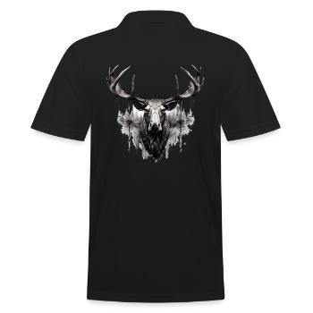 Cerf d’élan nature forêt scandinave - Polo Homme - noir - Dos - Kai (181cm)