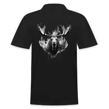 Cerf d’élan nature forêt scandinave - Polo Homme - noir - Dos - Kai (181cm)