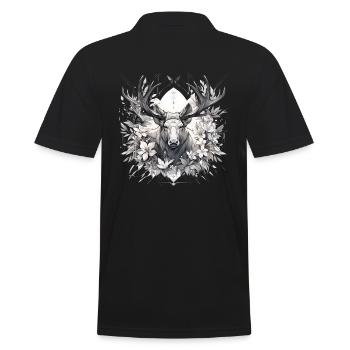 Cerf d’élan nature forêt scandinave - Polo Homme - noir - Dos - Kai (181cm)