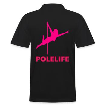 Pole Dance Stangentänzerin - Männer Poloshirt - Schwarz - Hinten - Kai (181cm)
