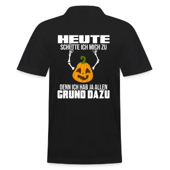 Happy Bier Halloween-Party Trinkspruch am Festzelt - Männer Poloshirt - Schwarz - Hinten - Kai (181cm)