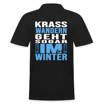 Wandern Wanderstock Winterwandern - Männer Poloshirt - Schwarz - Hinten - Kai (181cm)