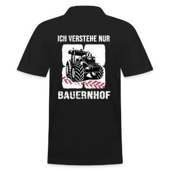 traktor bauer landwirt bauernhof traktorfahrer - Männer Poloshirt - Schwarz - Hinten - Kai (181cm)
