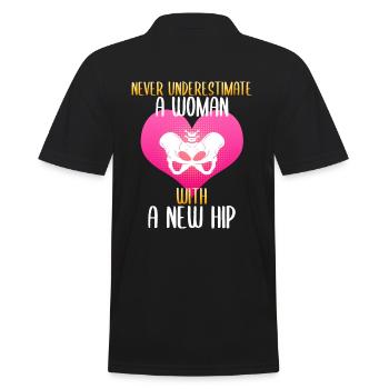 Never underestimate a woman with a new hip - Polo Homme - noir - Dos - Kai (181cm)