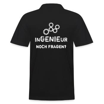 Ingenieur - Männer Poloshirt - Schwarz - Hinten - Kai (181cm)