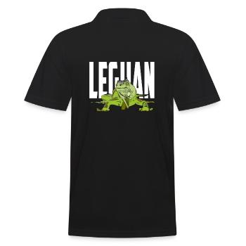Leguan Iguana - Männer Poloshirt - Schwarz - Hinten - Kai (181cm)