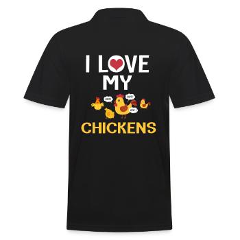 jardin J’aime mes poules - Polo Homme - noir - Dos - Kai (181cm)