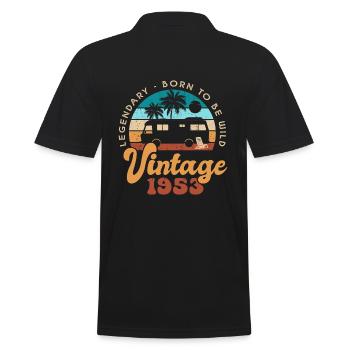 70 Years Anniversary 70 Years Born in 1953 - Men's Polo Shirt - black - Back - Kai (181cm)