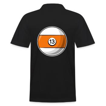 Billiard ball 13 orange Billiards thirteen - Men's Polo Shirt - black - Back - Kai (181cm)