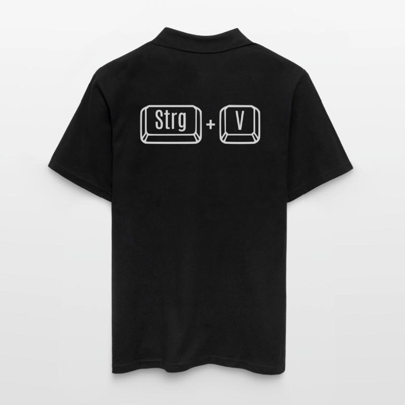 Ctrl + C Copy Ctrl + V Paste Mom Dad Child Men's Polo Shirt