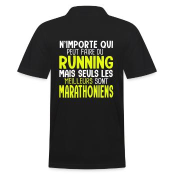 Cadeau rmarathon les meilleurs sont marathoniens - Polo Homme - noir - Dos - Kai (181cm)