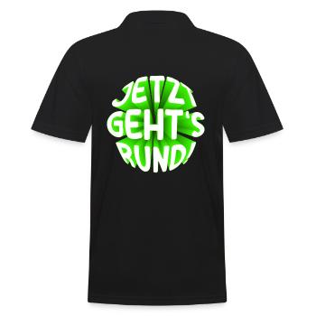 Jetzt gehts rund 3D - Männer Poloshirt - Schwarz - Hinten - Kai (181cm)