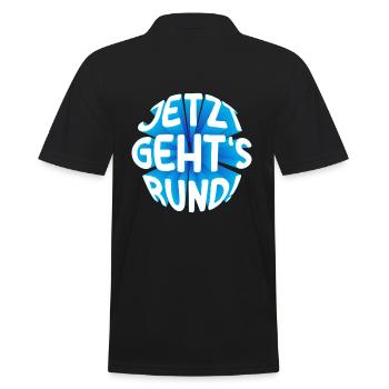 Jetzt gehts rund! 3D - Männer Poloshirt - Schwarz - Hinten - Kai (181cm)