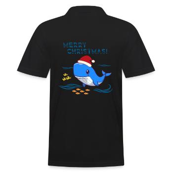 Weihnachten Wal Weihnachtsgeschenk - Männer Poloshirt - Schwarz - Hinten - Kai (181cm)