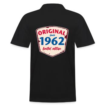 1962 Blechschild - limeted edition - Vintage - Männer Poloshirt - Schwarz - Hinten - Kai (181cm)