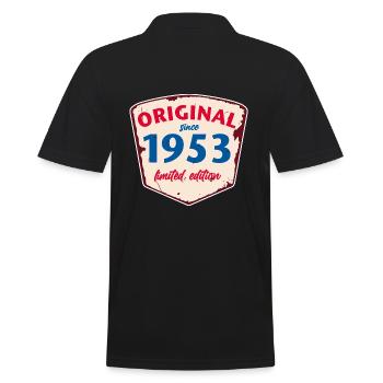 1953 Blechschild - limeted edition - Vintage - Männer Poloshirt - Schwarz - Hinten - Kai (181cm)