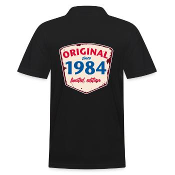 1984 Blechschild - limeted edition - Vintage - Männer Poloshirt - Schwarz - Hinten - Kai (181cm)