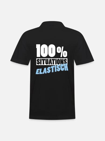 100% Situationselastisch - Partyspruch - Männer Poloshirt - Schwarz
