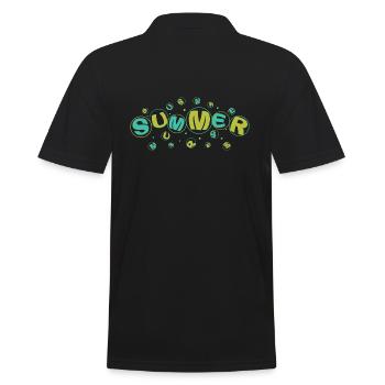 SUMMER green-yellow - Männer Poloshirt - Schwarz - Hinten - Kai (181cm)