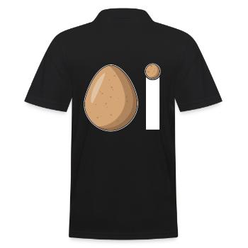 Ei Hühnerei Comic - Männer Poloshirt - Schwarz - Hinten - Kai (181cm)