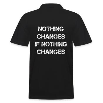 Business Motivation Spruch - Männer Poloshirt - Schwarz - Hinten - Kai (181cm)