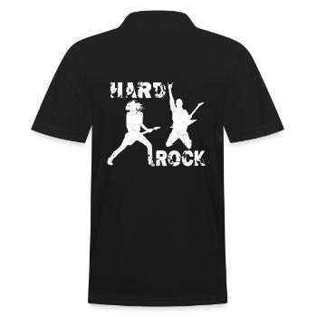 Hard Rock Gitarristen - Männer Poloshirt - Schwarz - Hinten - Kai (181cm)