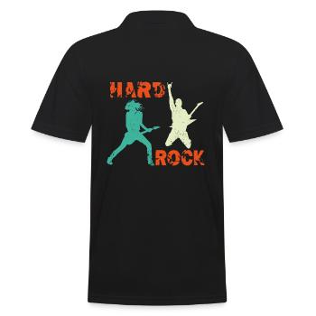 Hard Rock Gitarristen - Männer Poloshirt - Schwarz - Hinten - Kai (181cm)
