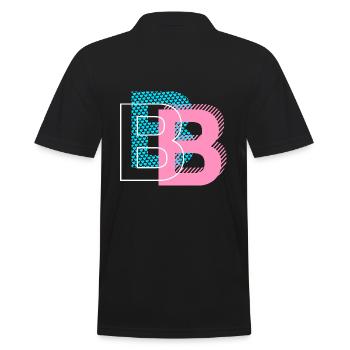 B wie Buchstabe - Männer Poloshirt - Schwarz - Hinten - Kai (181cm)