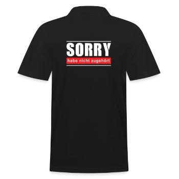 Sorry habe nicht zugehört - Männer Poloshirt - Schwarz - Hinten - Kai (181cm)