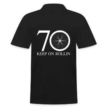 for the 70th birthday for cyclists - Men's Polo Shirt - black - Back - Kai (181cm)