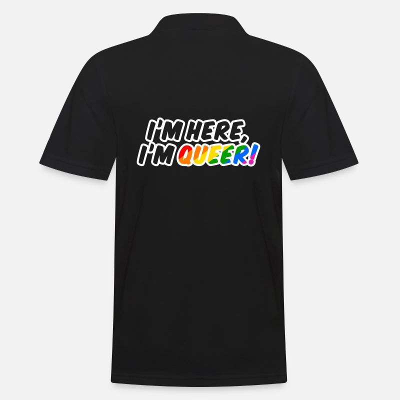 Queer is here! - Männer Poloshirt - Schwarz