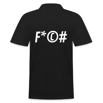 Fuck off - Männer Poloshirt - Schwarz - Hinten - Kai (181cm)