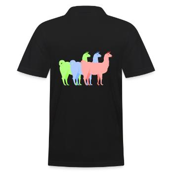 Llama alpaca - Men's Polo Shirt - black - Back - Kai (181cm)