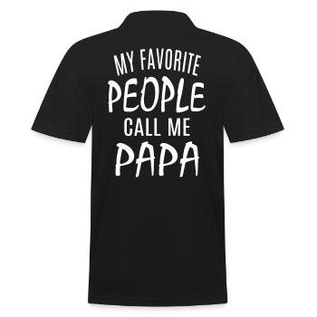 bester Vater Sohn beste Tochter Papa Geschenkidee - Männer Poloshirt - Schwarz - Hinten - Kai (181cm)