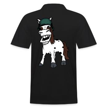 Drôle Cheval Gaulois Armée Cheval Casque De Sécurité Soldat - Polo Homme - noir - Dos - Kai (181cm)