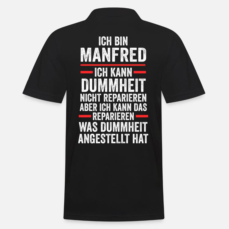 Manfred - Männer Poloshirt - Schwarz