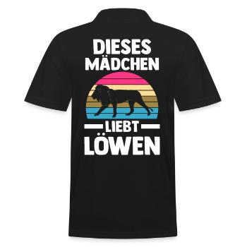Löwe Löwen - Männer Poloshirt - Schwarz - Hinten - Kai (181cm)