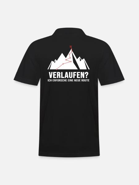 Bergwandern Gratwanderung Weglos Alpin Bergweg - Männer Poloshirt - Schwarz
