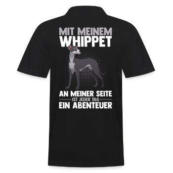 Hund Whippet - Männer Poloshirt - Schwarz - Hinten - Kai (181cm)