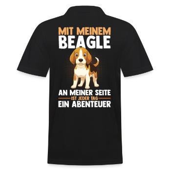 Hund Beagle - Männer Poloshirt - Schwarz - Hinten - Kai (181cm)