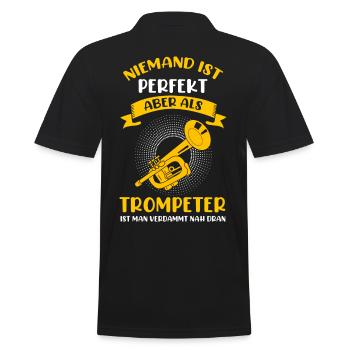 Trompeter Trompete Blasinstrument Jazz Musiker - Männer Poloshirt - Schwarz - Hinten - Kai (181cm)