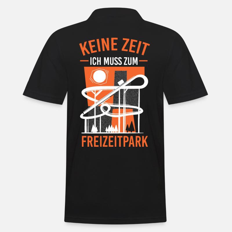Keine Zeit ich muss zum Freizeitpark - Männer Poloshirt - Schwarz