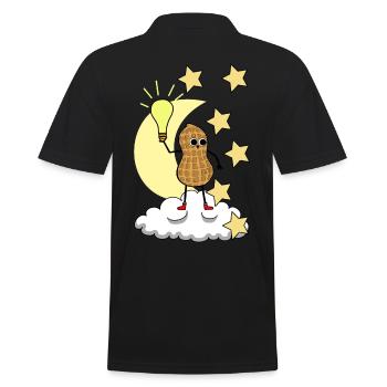Good Night Peanut Starry Sky Moon Cloud - Men's Polo Shirt - black - Back - Kai (181cm)