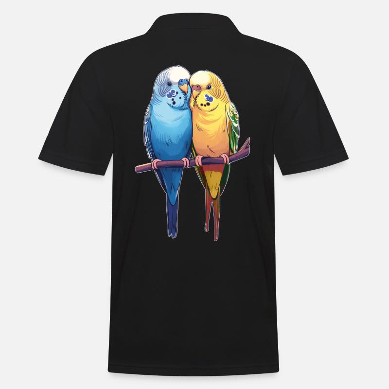 PerruchePaire de perruches - Polo Homme - noir