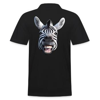 Broadly grinning zebra - Men's Polo Shirt - black - Back - Kai (181cm)
