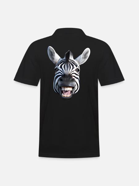 Broadly grinning zebra - Men's Polo Shirt - black